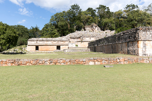 Labna, Mexico - December 28, 2022: view of maya temple in Labna