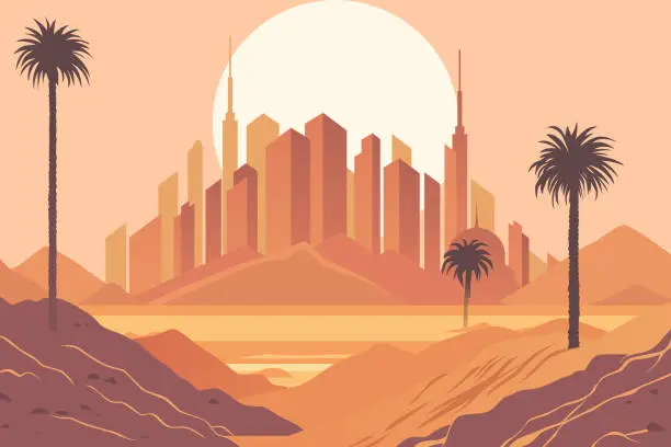 Vector illustration of Desert