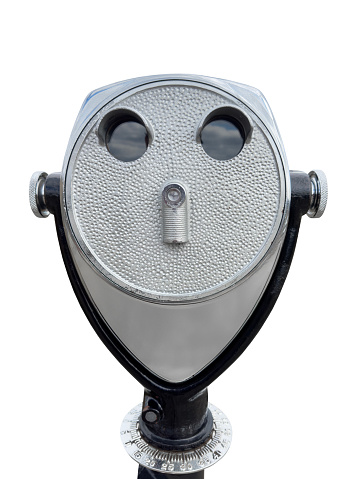 Coin operated binoculars with clipping path on white background