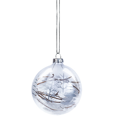 Hanging Christmas Ornament on White