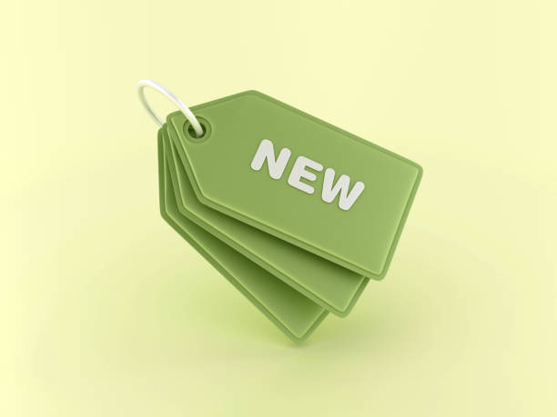 New Shopping Tag - Color Background - 3D Rendering