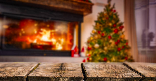 istock Christmas Tree and Ornaments with Fireplace 1750688610