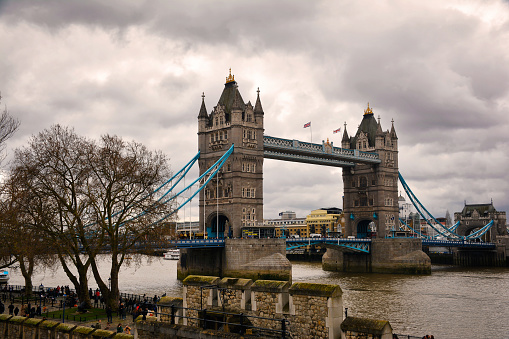View of the Tower Bridge from Tower of London.