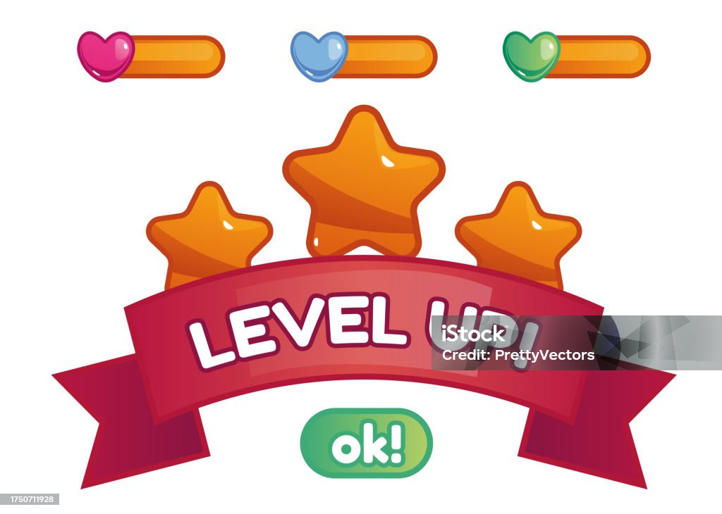 Plus Level Button Game Level Up Button Interface Isolated Concept Vector Flat Graphic ...