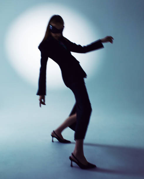 Fashion model in studio.