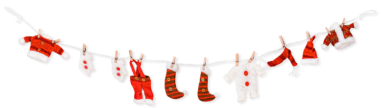 Santa Clous Clothes Isolated on White
