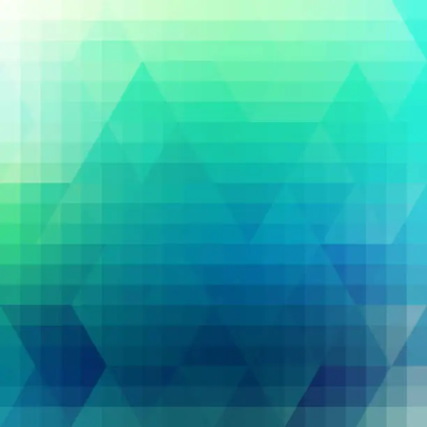 Vector illustration of Aquamarine background with triangles. Vector pattern