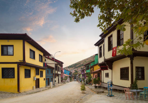 Afyonkarahisar historical houses.  Colourful old Turkish houses.  Turkey