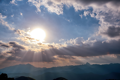 A beautiful sunset over the mountains of Petropolis, Rio de Janeiro.