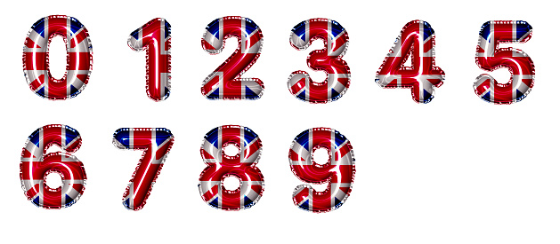 British flag birthday balloon foil number