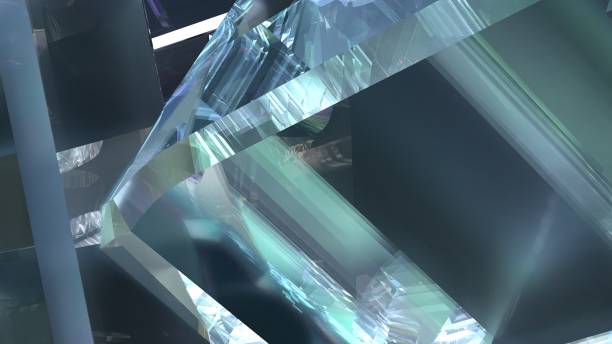 istock Abstract background of Elegant and Modern 3D Rendering image of glass prism reflection and space Crystal 1750865329