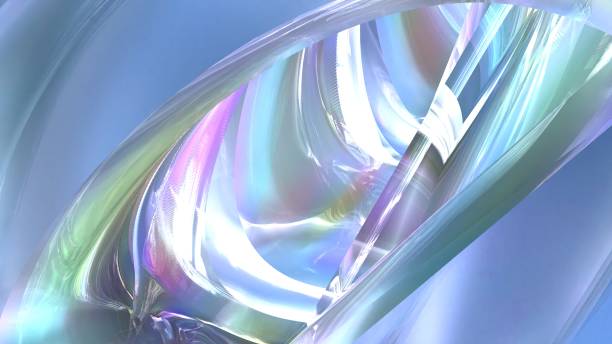 istock Glass Rainbow Twisting Tunnel Crystal Elegant Modern 3D Rendering Image Abstract Background 1750871132