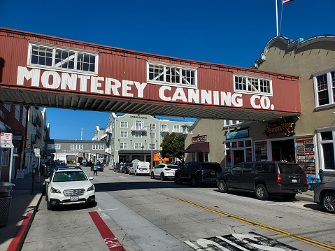 Monterey, California, USA- October 11, 2023: Street view. Cannery Row, Monterey, California.