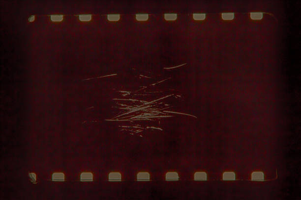 Dusty scratched and scanned old film texture analog camera.