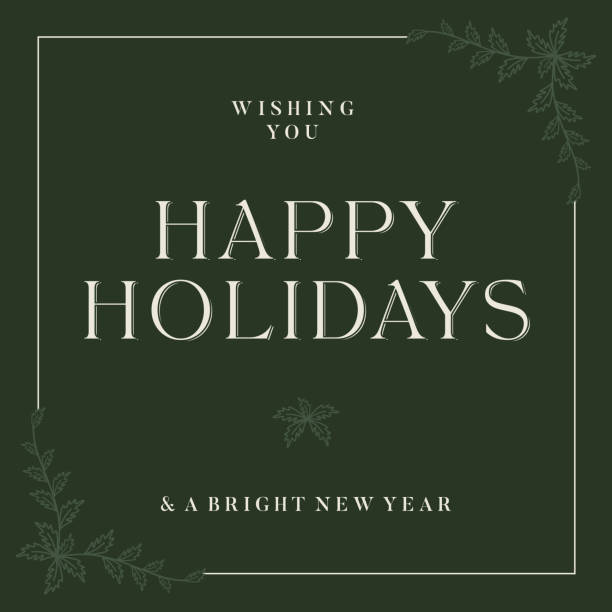 Happy Holidays lettering floral frames and background Happy Holidays lettering floral frames and background design. Vector illustration happy holidays stock illustrations