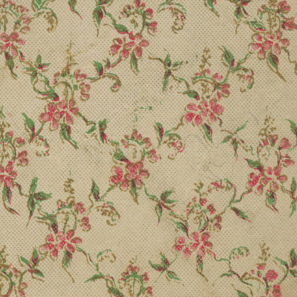 istock Antique Paper Texture Background with Victorian Floral Pattern 1750933622