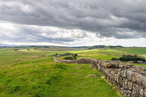 a section of Hadrian's Wall near Once Brewed, Northumberland, UK
