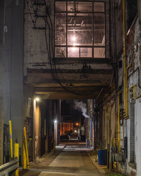 istock Hamilton, Ontario - Downtown Alleyway at Night 1751019559