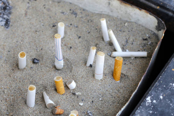 istock Cigarettes and ash on dirty sand in trash tray 1751032599