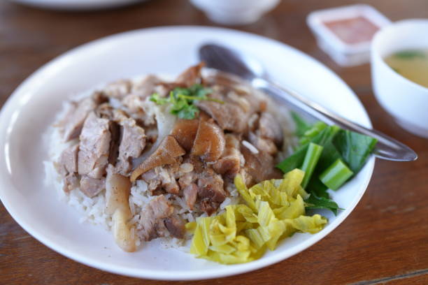 istock Thai food, pork leg rice 1751077008