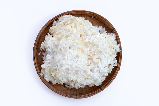 Tremella Mushroom on white background.