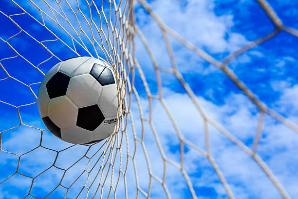 istock Soccer ball in goal 175113191