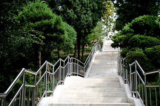Landscape of park stairs in Seoul, Korea