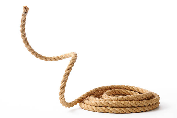 istock Isolated shot of moving up a rope on white background 175114486