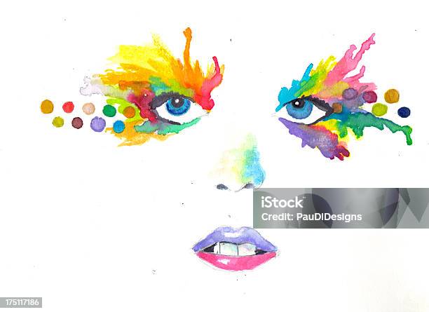 Abstrakte Aquarell Frau Gesicht Stockfoto und mehr Bilder von Abstrakt - Abstrakt, Auge, Bunt - Farbton