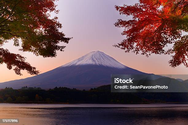 Monte Fuji De La Caída Foto de stock y más banco de imágenes de Aire libre - Aire libre, Ajardinado, Amanecer