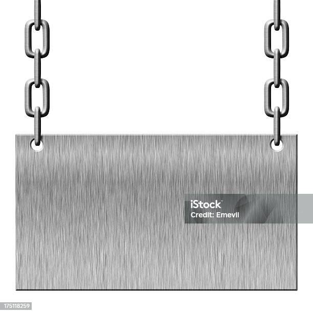 Silber Metall Schild Hängen An Ketten Stockfoto und mehr Bilder von Abstrakt - Abstrakt, Aluminium, Ausrüstung und Geräte