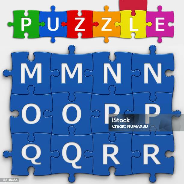 Buchstaben Puzzle Stockfoto und mehr Bilder von Abstrakt - Abstrakt, Alphabet, Bauen