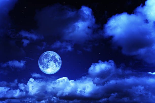 istock Night sky with a full moon and shining stars 175118566