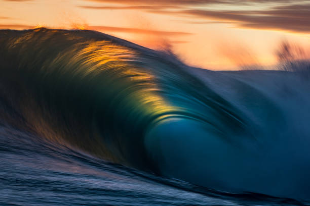 istock Motion blur of smooth wave breaking on a dark stormy day 1751228911