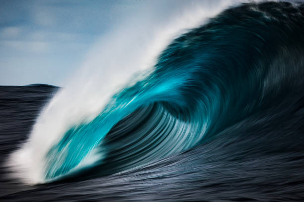 istock Motion blur of abstract curling blue ocean wave 1751230084