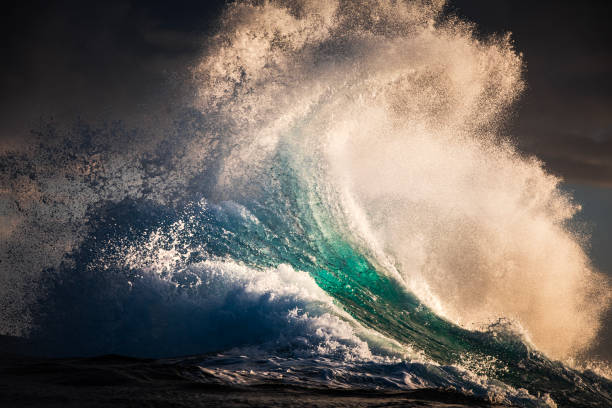 istock Ocean wave energy colliding forming an abstract fan of water texture 1751230651