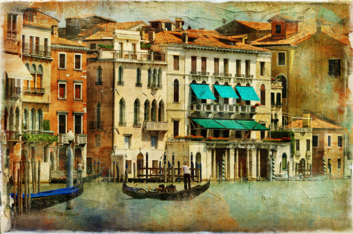 Venetian canals - artwork in painting style