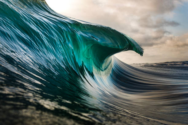 istock Glassy sculpted ocean wave breaking over a shallow reef 1751232273