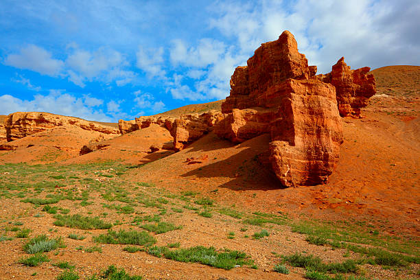 kazakistan, charyn - canyon plateau large majestic foto e immagini stock