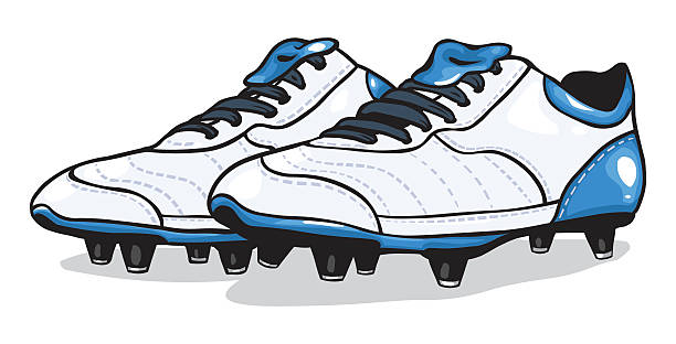 ilustraciones, imágenes clip art, dibujos animados e iconos de stock de vector blanco fundas de fútbol americano - botas de fútbol