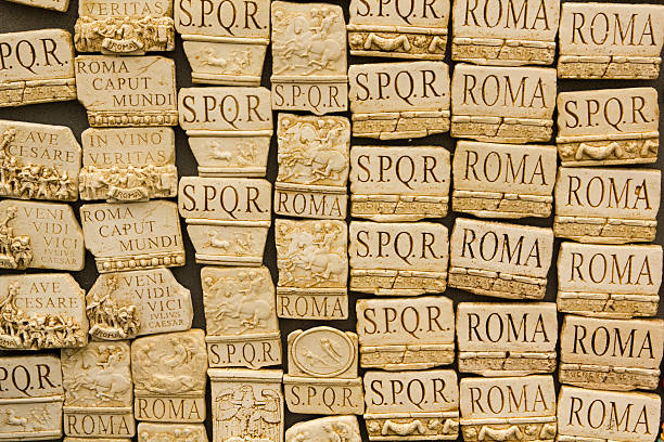 set of souvenirs of Rome, Italy, inspired by the Roman Empire