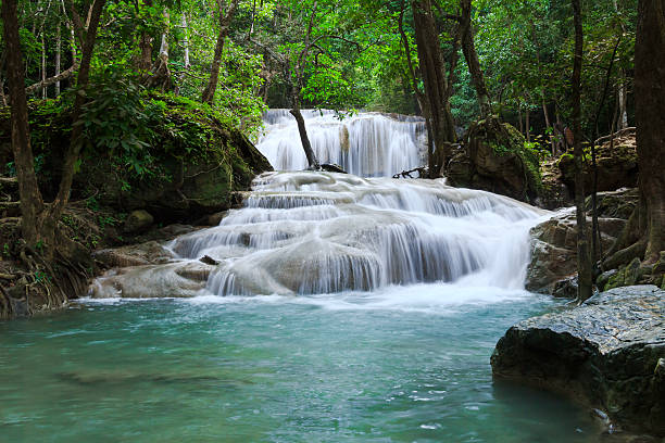 istock Waterfall in Erawan national park, level 1, Kanchanaburi 175125317