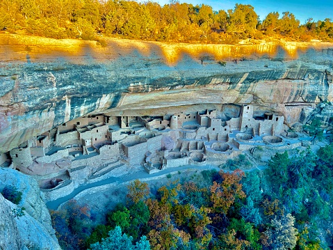 Cliff Dwellings at Sunset, Mesa Verde National Park, Colorado