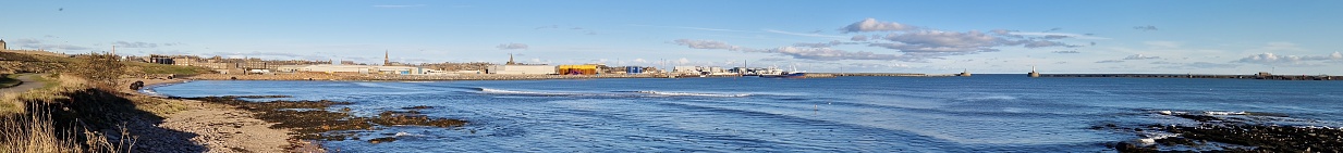 Panorama shot of bay in Peterhead