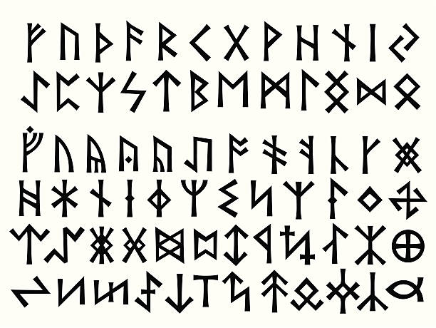Elder Futhark and Other Runes of Northern Europe Elder Futhark and Other Runes. Runic script used all over Northern Europe till the XIII century. runes stock illustrations