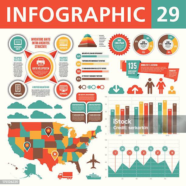 Infografikelemente 29 Stock Vektor Art und mehr Bilder von Informationsgrafik - Informationsgrafik, Soziales Netzwerk, Computergrafiken