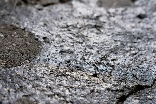 Close up detail of black volcanic rock texture taken in Lassen Volcanic National Park