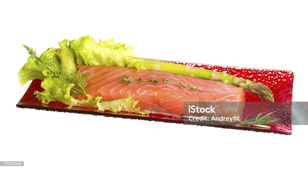 Filé de salmão servido - Foto de stock de Bife royalty-free