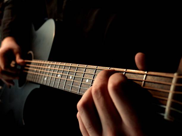 istock Black Steel String Acoustic Guitar 175127706