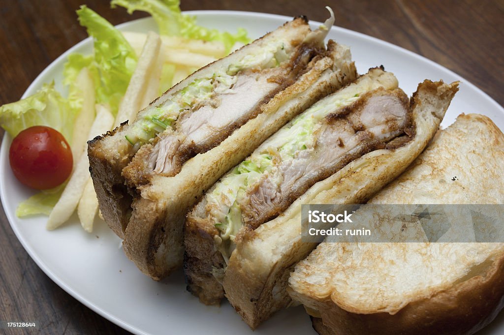 Japanische Küche-Hühnchen-sandwich - Lizenzfrei Bartresen Stock-Foto